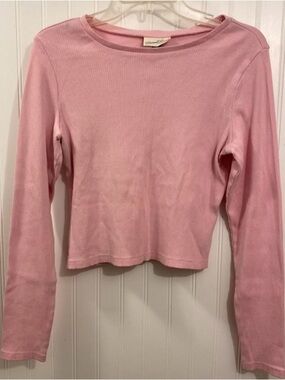 pink ribbed longsleeve top